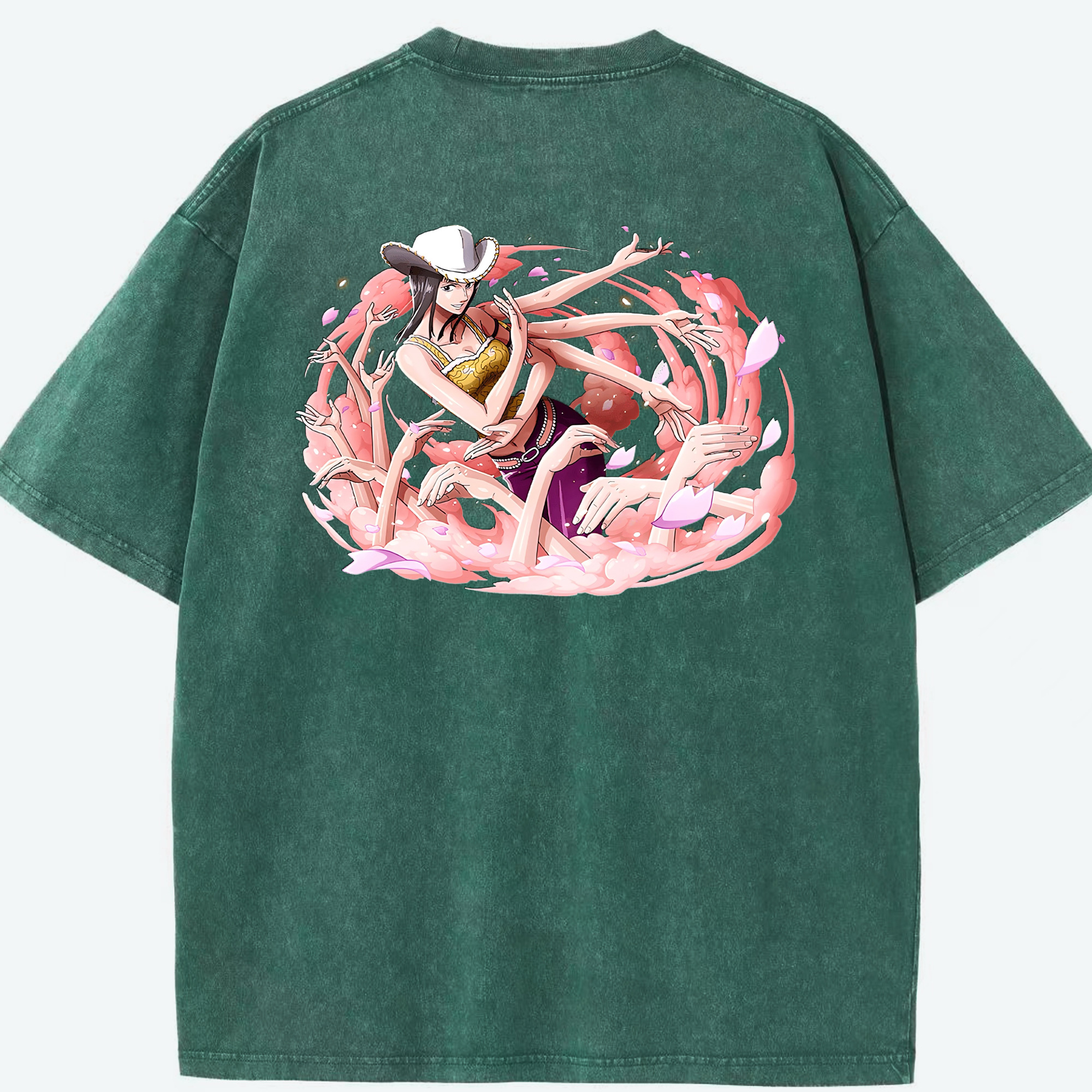 ワンピース ニコ・ロビン ONE PIECE Nico Robin 綿100% ヴィンテージ風 半袖Tシャツ（背面プリント）